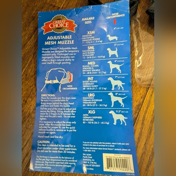 New ADJUSTABLE MESH MUZZLE GRREAT CHOICE size M 24-48 Lb - Picture 5 of 10